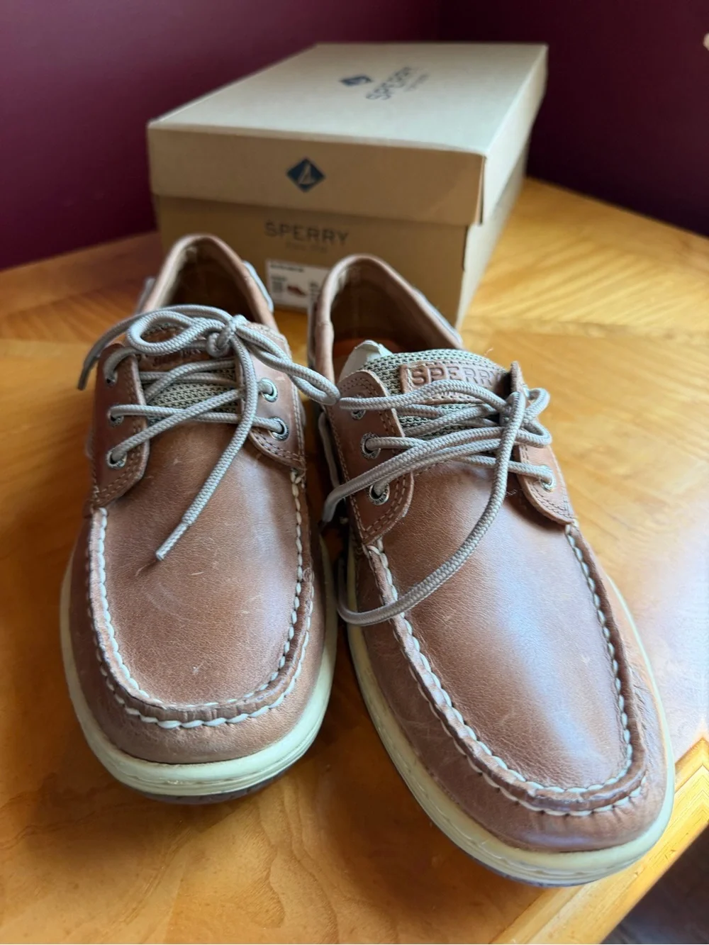 Sperry Men's billfish  3 eye Boat Shoe in dark tan sz 9